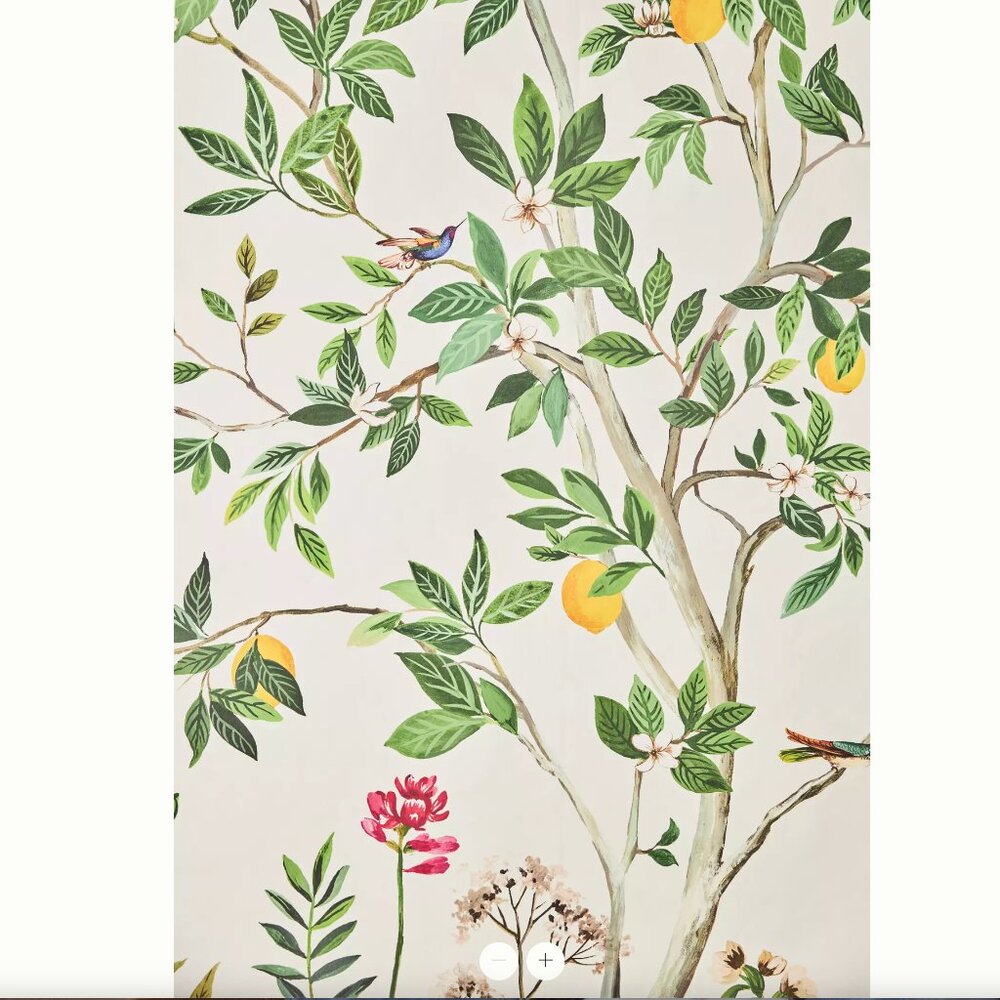 Anthropologie Daisy Bennett Citrus Grove Chinoiserie Wall Mural Wallpaper - Picture 3 of 10